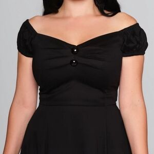 NWOT Collectif Dolores Black Swing 50s Pinup Dress XL (UK 16)